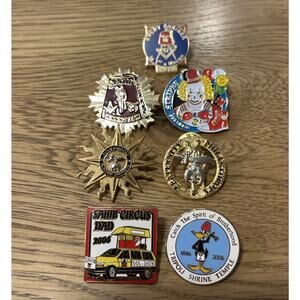 Vintage To Now Freemason Masonic Shriner Mason Lapel Pin LOT Of 7 Pins
